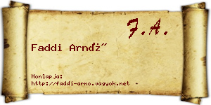 Faddi Arnó névjegykártya